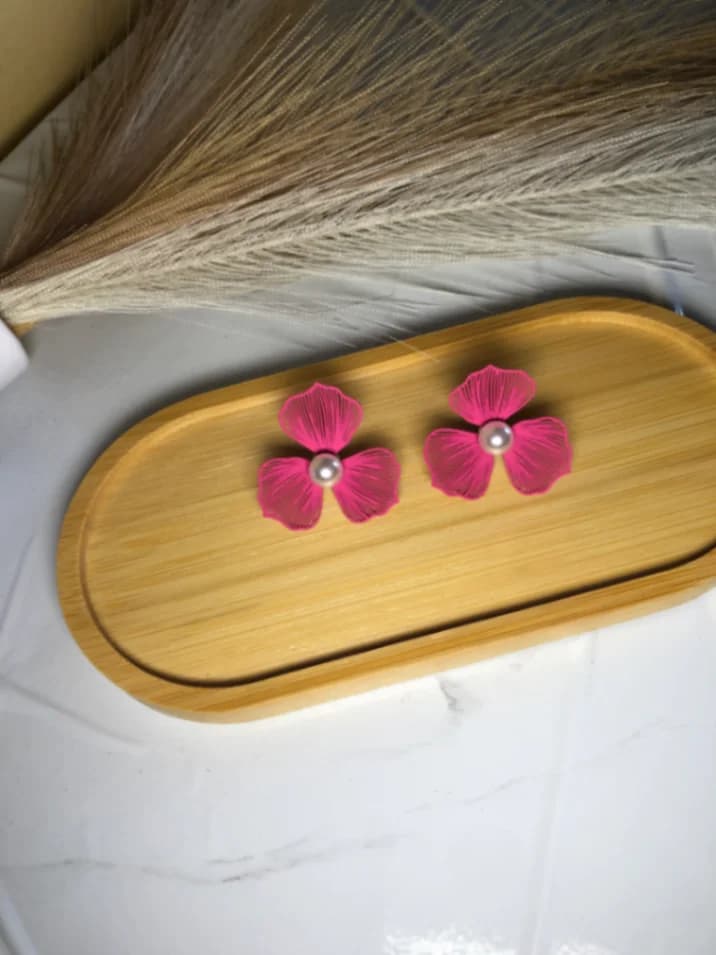 Pink floral Earrings